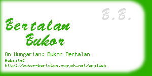 bertalan bukor business card